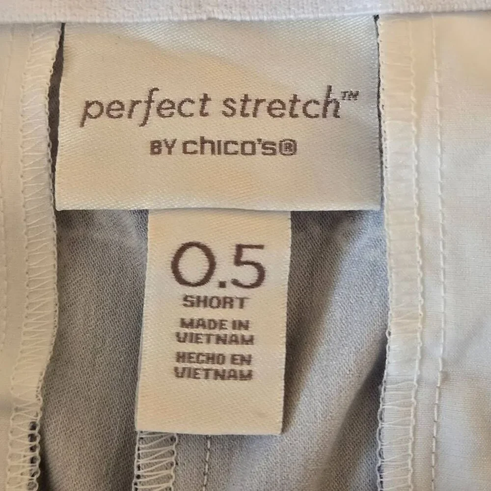 Chicos Perfect Stretch Womens Blue Nautical Rope Print Shorts Size XS